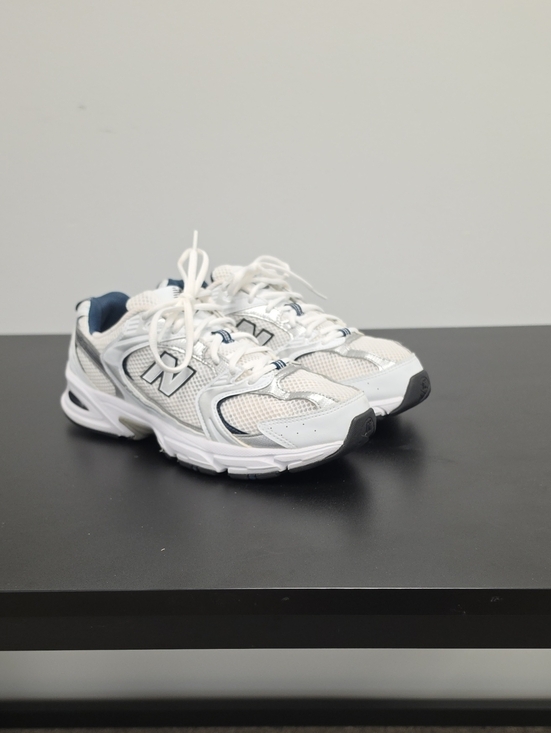 New Balance Shoes - Womens New Balance White and Navy Walking Sneakers